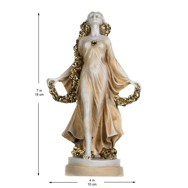 BeautifulGreekStatues FLORA Goddess Golden Maiden of Blossoms Flowers Molded Marble