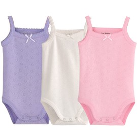 Blueleyu Baby Girls Spaghetti Strap Bodysuit SleevelessTank Top Cotton Baby One-Pieces Pack of Baby Summer Clothes (12-18 Months)