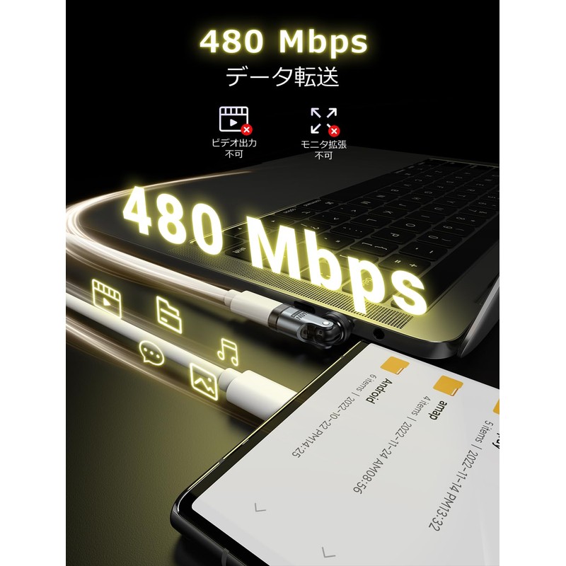 USB-C Converter Adapter, PD240W, 540° Rotation, Set of 2, Type