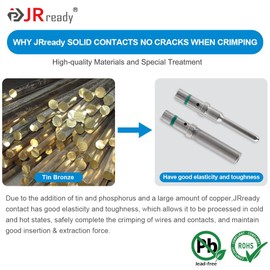 JRready 90 Pairs ST6281 Deutsch Solid Pin and Socket DT Contact/Terminal, DT Connector Contact Size 16 Male Pin 0460-215-16141/ Female Socket 0462-209-16141, Wire Size 14-20 AWG