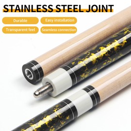 Kmise Pool Cue Stick Set of 4 - Canadian Maple Professional Pool Cues, New Upgraded Irish Linen Wire Grip, 18-21oz, 4 Colors Optional (Yellow, 21oz)