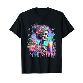 Funny Skeleton Party SPOOKY SUMMER Drinks Summerween Vibes T-Shirt