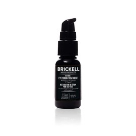 Brickell Men's Dark Circle Under Eye Treatment Serum For Men, Natural and Organic Eye Gel to Firm Men's Wrinkles, Reduce Dark Bags Under Eyes, and Promote Youthful Skin, 0.65 Ounce, Unscented