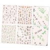 Outanaya Chinese Style Nail Art Stickers 4 Sheets Decorative Bamboo