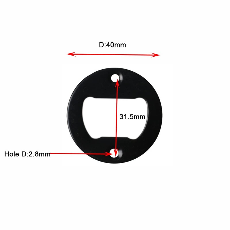 50 Set Black Bottle Opener Insert,Stainless Steel Round DIY Bottle