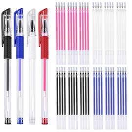 JANYUN 4 Pack Heat Radable Fabric Pens with 28 Refills Fabric Marker Pens Fabric Markers for Quilting Sewing Crafts Dressmaking Chalk (32)