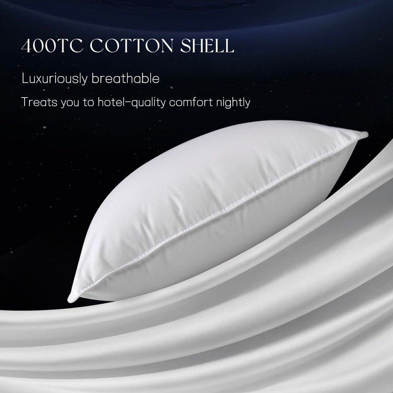 Acnalboma Luxury Goose Down Pillow Queen, Hotel Quality Bed Pillows