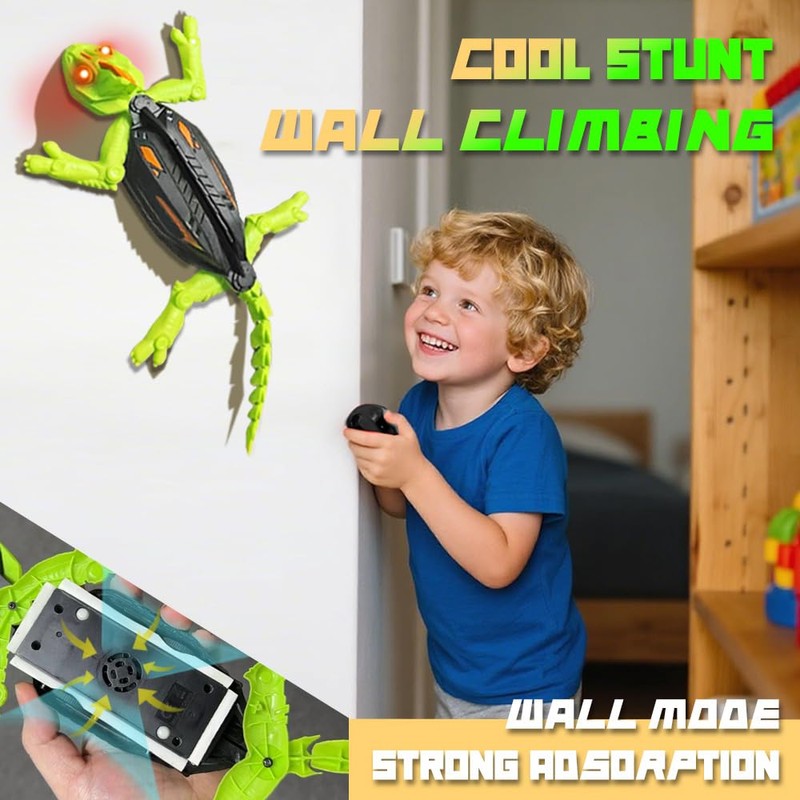 Zingelo Wall Climbing RC Chameleon Car for Kids, Rechargeable Remote