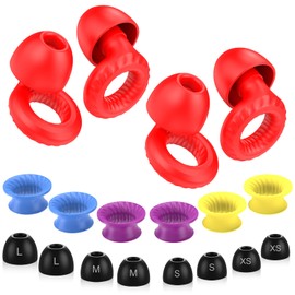 Concert Ear Plugs, 2-Pack Reusable Soft Noise-Reducing Ear Plugs for Motorcycle Wind Noise, Everyday Noise Relief with Clear Speech for Festival,Social Gatherings, Deep Focus, and Sleep (Red*2)