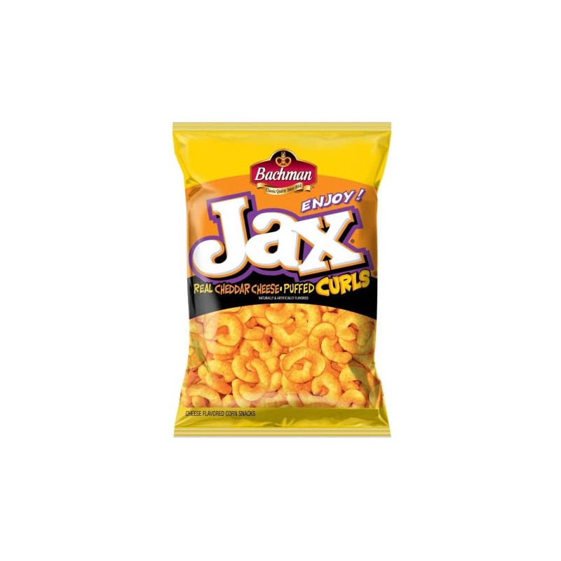 Bachman Jax Cheddar Cheese Puffed Curls 9.75 Oz (2 Bags)