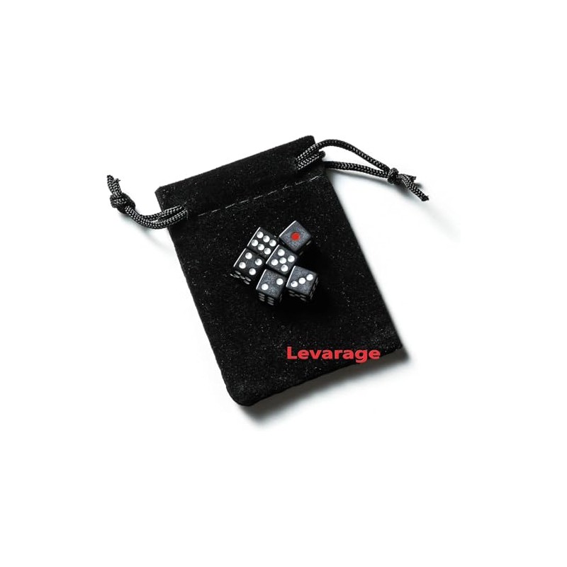 Levarage 0029 Dice, Black, Small, 6-Pack, Black Dice, Black Dice,