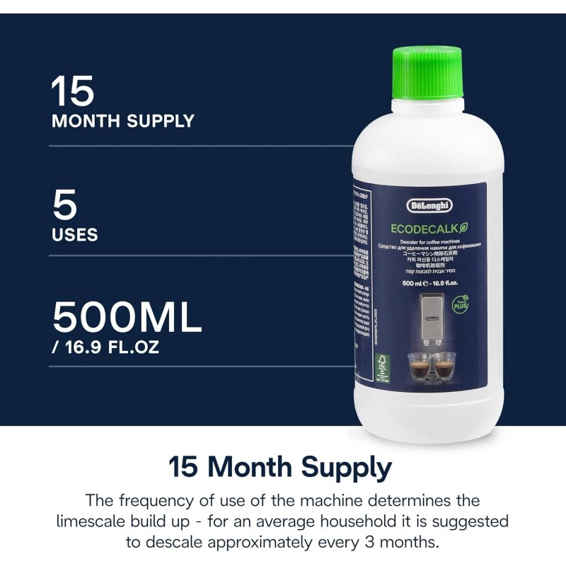 De'Longhi EcoDeCalk by DeLonghi – Natural Descaling Solution for Coffee
