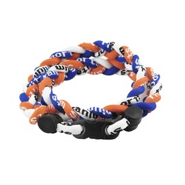 MapofBeauty 18" Sport Three Colors Three Braided Rope Tornado Necklace (Orange/Royal Blue/White)