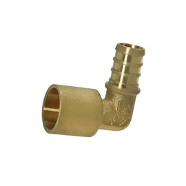 XFITTING Barb Crimp Pex 1/2 Inch x 1/2 Inch Female Sweat 90 Degree Elbow Adapter, 25-3-7=25X, 25 Pieces