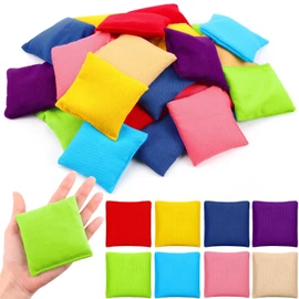 32 Pack Bean Bags Toss for Kids Cornhole Bean Bags Colorful Bean Bags for Tossing Canvas Toss Bags Hand Toy Toss Games Weights for Outdoor Yard Games, Assorted Colors (Fresh Colors,3.15 x 3.15 Inch)