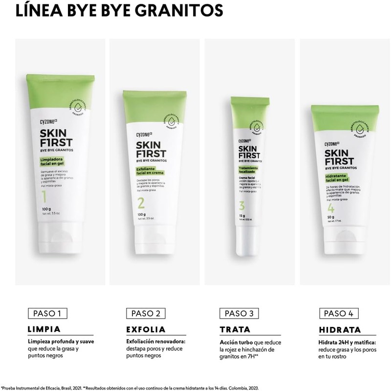 Cyzone Limpiadora Facial Bye Bye Granitos Skin First, 100g.