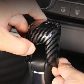 ZiWen Interior Trims Red Carbon Fiber Print Gear Shift Knob Cover Accessories for Honda Accord CR-V 2023 HR-V 2023 Civic 2022 2023 (Carbon Fiber)
