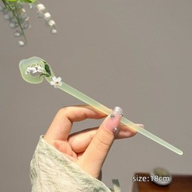 세련미 고급진 은방울꽃 포인트 올림머리 비녀 구자그린 (WFKXPPA) Sophisticated Elegant Lily of the Valley Hairpin in Kujagreen (WFKXPPA)