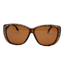 Fit Over Cat Eye Rhinestone Polarized Sunglasses for Women and Men