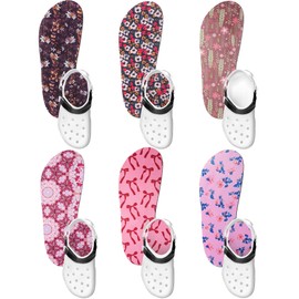 Velmitten 6 Pairs Shoe Insoles for Clog Garden Breathable Shoe Insoles Inserts No Show Socks for Women Men(Classic Pattern)