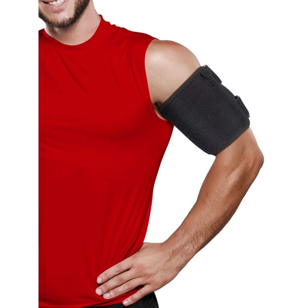 ARMSTRONG AMERIKA Bicep Tendonitis Brace Compression Sleeve - Triceps & Biceps Muscle Support For Upper Arm Tendonitis Pain Relief Or Bicep Strains (LAR Bicep 10 to 16 ")