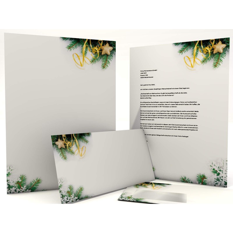 Fir Branch, 20 Sheets) Christmas Letter Paper 110 g/qm +