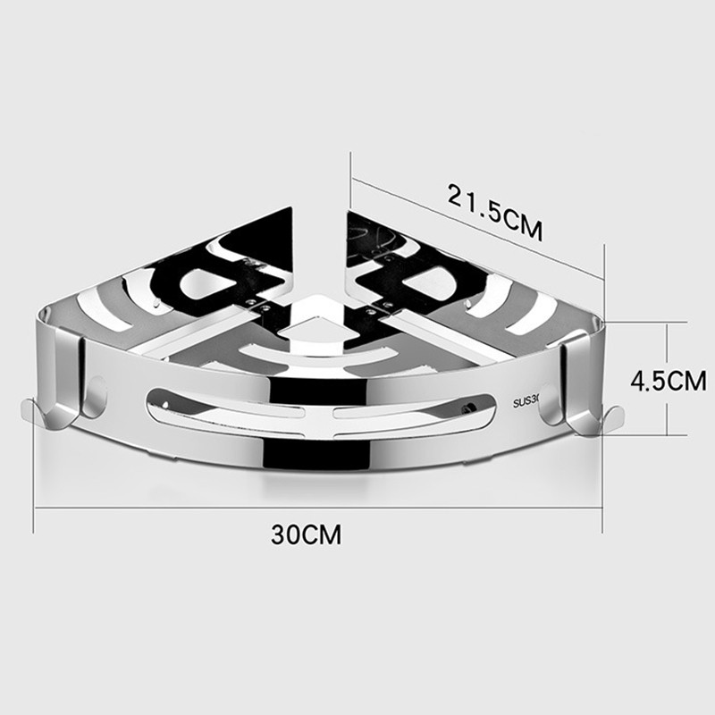 Bathroom Corner Shelves Punch Free Triangular Bathroom Corner Shiny Shelf