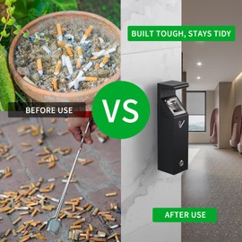 GILDRON Wall Mounted Trash Receptacle w/Removable Bucket, Metal Trash Container, Outdoor Trash Cans for Home, Office, School