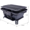 Oval Cast Iron Grill Outdoor, Portable Charcoal Grill& Tabletop Cast