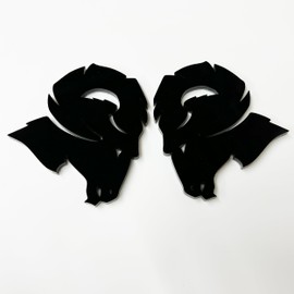 Custom Emblem for Ram 1500 2500 3500 Fender Badge Hellcat Style Head (Gloss Black)