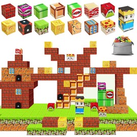 Magnetic Building Blocks, STEM Montessori Build Mine Magnet World Set, Sensory Magnetic Toy, Gifts for Boys and Girls from 3 Years