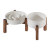 Havniva Ceramic 1.2 Cup Raised Slow Feeder Dog Bowl Set,