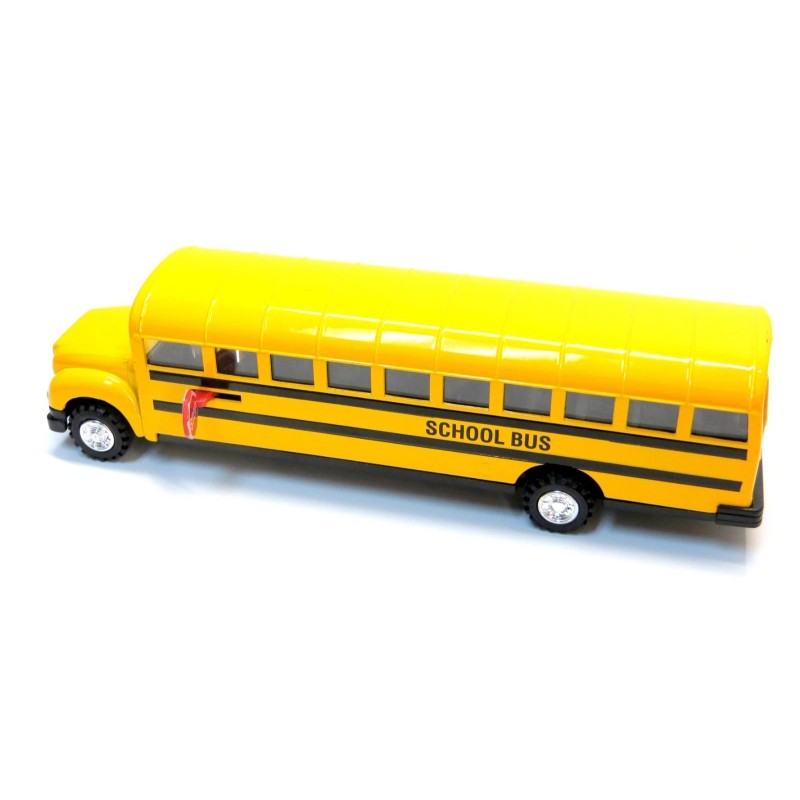 Diecast Large Diecast School Bus with Pullback Action, Stop Sign,