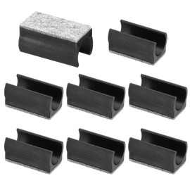 PATIKIL 8 Pcs 19mm Rectangle Chair Leg Covers with Felt Pads Sliding Smooth No Scratch Noise Hardwood Furniture Protector Floor Glide Tubing Cap for Office Home Black