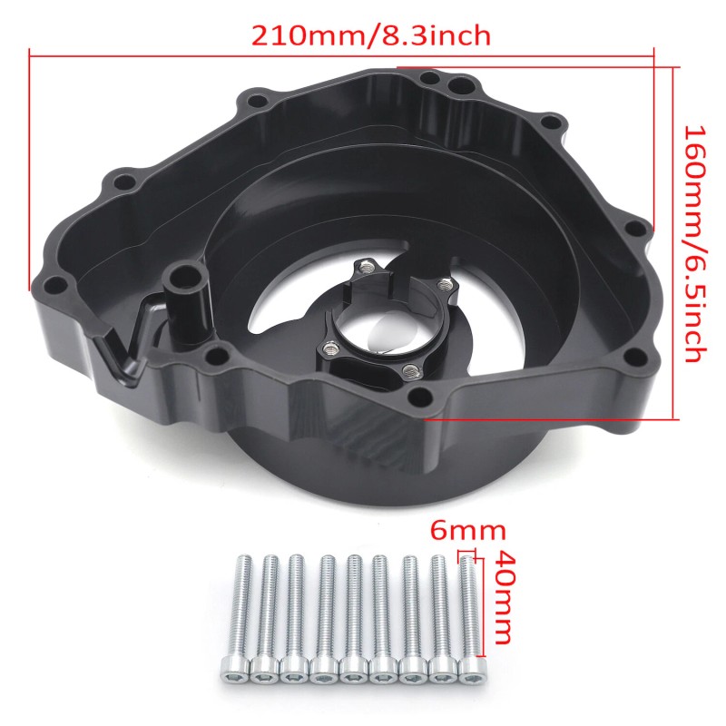 HONGK ALL YEAR Black Clear Left Engine Stator Cover For