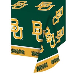 Creative Converting 724352 Collegiate Mantel de plástico, Universidad de Baylor, Baylor University, Dinner Plate, 54 by 108", 1