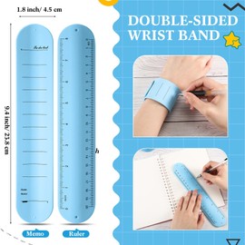 Gemscream 12 Pcs To Do List Slap Bracelet 9.4 x 1.8'' Silicone Wearable Reminder Bracelet Erasable Nurses Write Notepad Waterproof Wristband Strap Gift for Nurses Week (Blue,Classic)