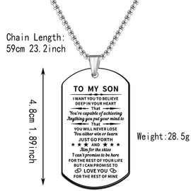 JMIMO Son Gifts Son Necklace from Dad Mun Son Birthday Gifts Graduation Christmas Inspirational Gift
