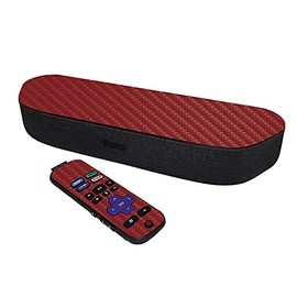 MightySkins Carbon Fiber Skin Compatible with Roku Streambar Media Player (2020) - Solid Burgundy | Protective, Durable Textured Carbon Fiber Finish | Easy to Apply | Made in The USA