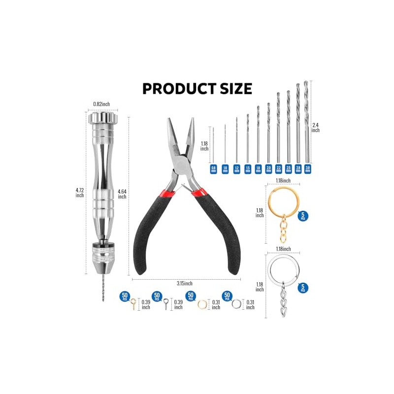LEOBRO Hand Drill, 222 PCS Pin Vise Hand Drill with