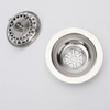 ZINGKING Kitchen Sink Waste Kit with Overflow, 114mm Stainless Steel