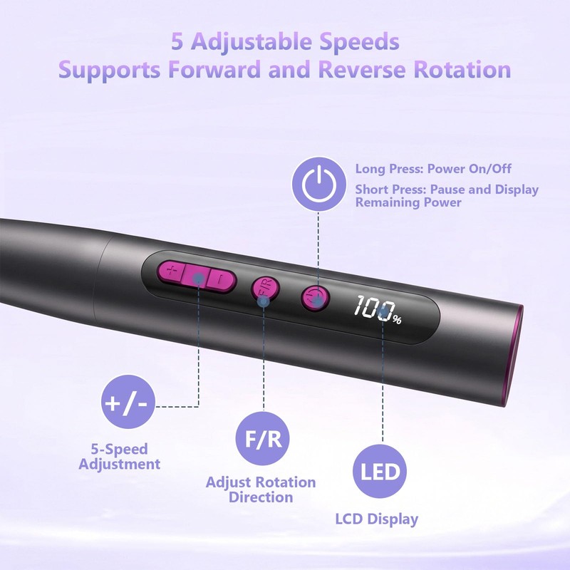 POFIBO Electric Nail Drill Cordless 35000RPM, Electric Nail File for