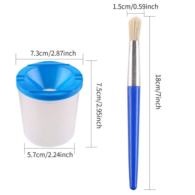 VEYLIN 4 Pcs Spill Proof Paint Cups and 4 Color