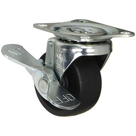 Uei Caster: G Series, G-S Type, Free-Caster with Stopper, Rubber Car, Wheel Diameter φ1.5 inches (38 mm), Manufacturer Model: G-38RS