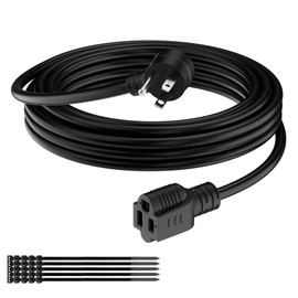 Extension Cord 4 FT, 3 Prong Extension Power Cord, 45 Degree Plug Design, 16/3 Gauge Flexible Cold, 13A 1625W 16AWG, Save Space 3 Prong Electric Cord, ETL, Black Cable with 25 Cable Ties