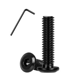 Matuja 1/4-20 x 1-1/4" Flat Head Hex Socket Bolts Screws,304 Stainless Steel,Black Oxide Finish,Fully Threaded Bright Furniture with Hex Key(20 Pcs)