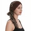 ZLYC Women Chemo Headwear Long Head Covering Scarf, Leopard Print