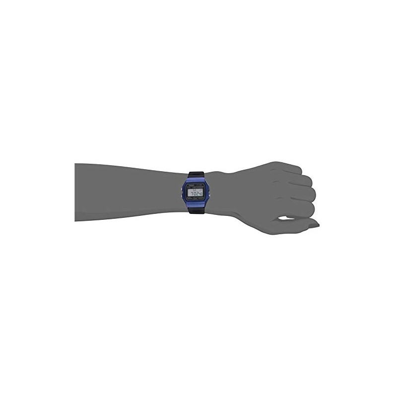 Casio Watch F-91WM-2ACF Blue Resin Waterproof Unisex Adult Black/Blue OSZ