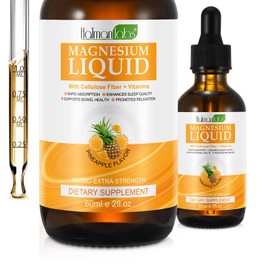 XAYGHE Magnesiumglycinat Flüssige Tropfen - Flüssiges Magnesium-Komplex-Nahrungsergänzungsmittel - Ananasgeschmack, hohe Absorption, vegan & gentechnikfrei, unterstützt Muskelentspannung, Darmgesundheit &