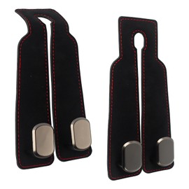 JWTRSVTY 2-Piece Leather Car Seat Hook, Double Hook Bag Holder Car Headrest Hooks, Black Car Hooks Headrest, Car Storage Hooks, Universal Car Hooks for Food Bags, Handbags